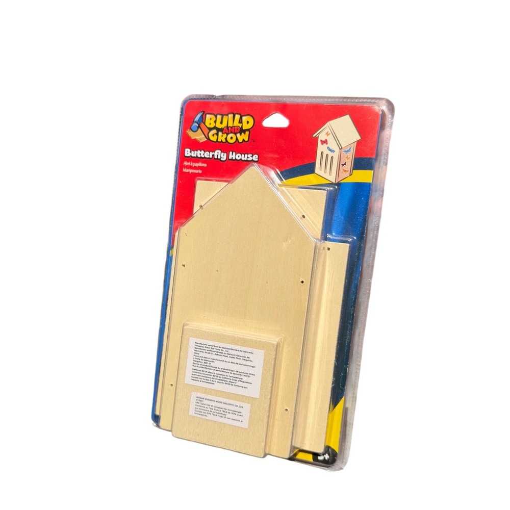 Lowes Build and Grow Butterfly House Wood Craft Kit New Sealed
